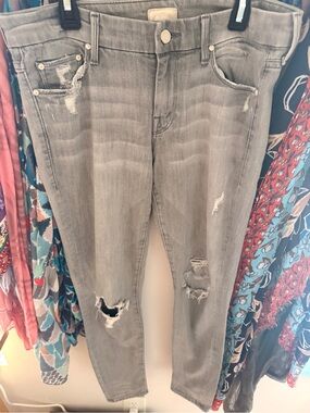 Mother | The Looker Jeans Grey Distressed | Size 28